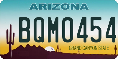 AZ license plate BQM0454