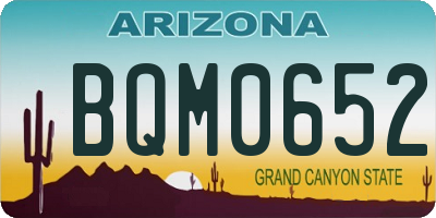 AZ license plate BQM0652