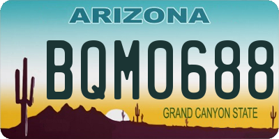 AZ license plate BQM0688