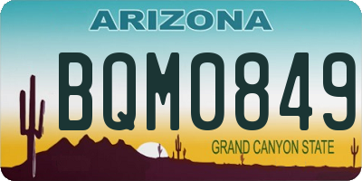 AZ license plate BQM0849