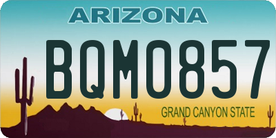 AZ license plate BQM0857