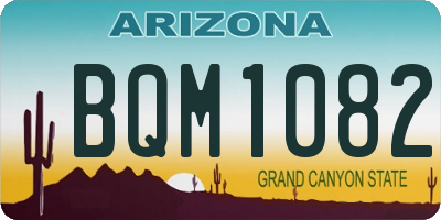 AZ license plate BQM1082