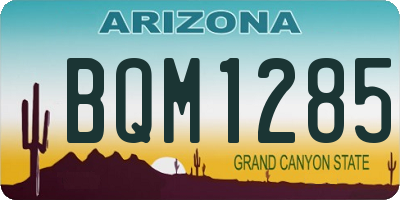 AZ license plate BQM1285