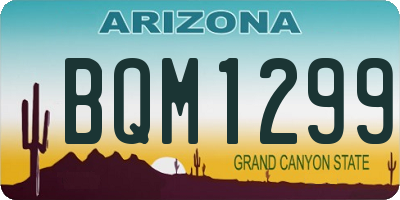 AZ license plate BQM1299