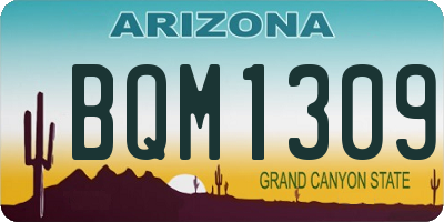 AZ license plate BQM1309
