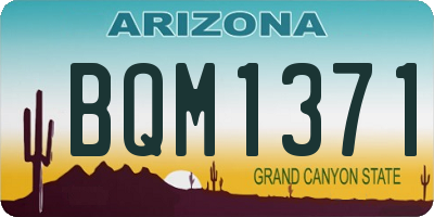 AZ license plate BQM1371