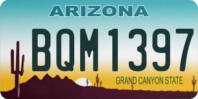 AZ license plate BQM1397