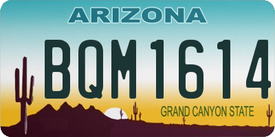 AZ license plate BQM1614