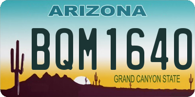 AZ license plate BQM1640