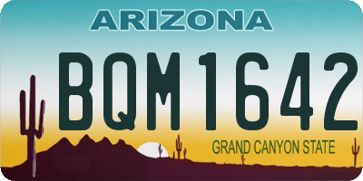 AZ license plate BQM1642