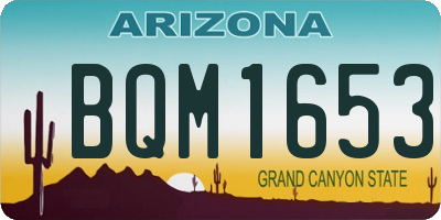 AZ license plate BQM1653