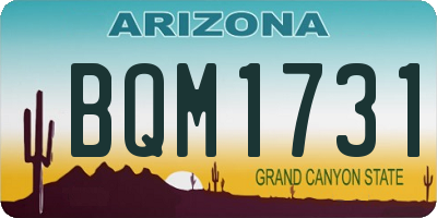 AZ license plate BQM1731