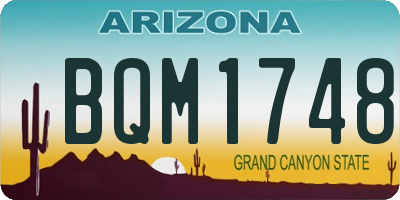 AZ license plate BQM1748