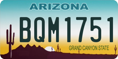 AZ license plate BQM1751