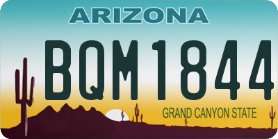 AZ license plate BQM1844