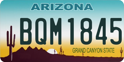 AZ license plate BQM1845