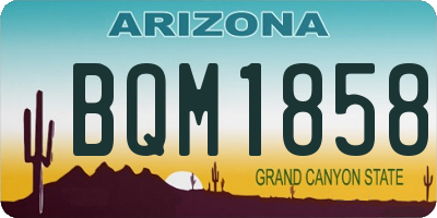 AZ license plate BQM1858