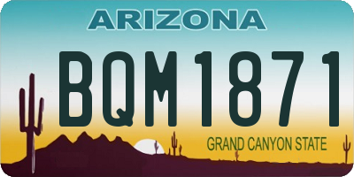AZ license plate BQM1871