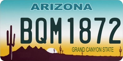 AZ license plate BQM1872