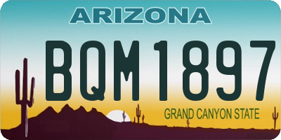 AZ license plate BQM1897