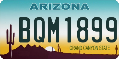 AZ license plate BQM1899