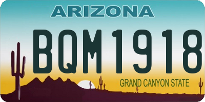 AZ license plate BQM1918
