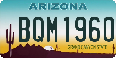 AZ license plate BQM1960