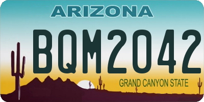 AZ license plate BQM2042