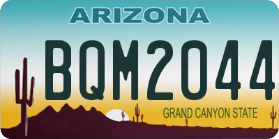 AZ license plate BQM2044
