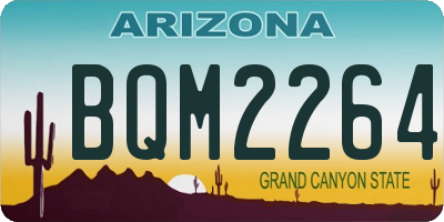 AZ license plate BQM2264