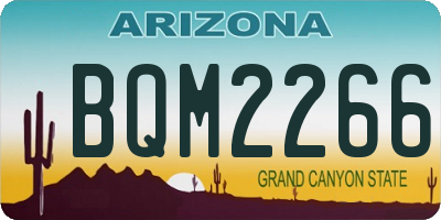 AZ license plate BQM2266