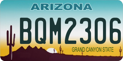 AZ license plate BQM2306