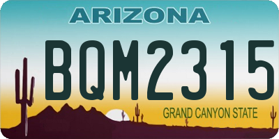AZ license plate BQM2315