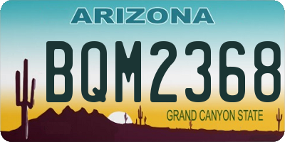 AZ license plate BQM2368