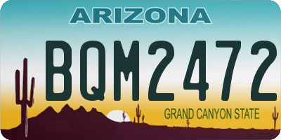 AZ license plate BQM2472