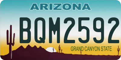 AZ license plate BQM2592