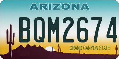 AZ license plate BQM2674