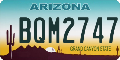 AZ license plate BQM2747