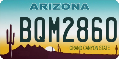 AZ license plate BQM2860