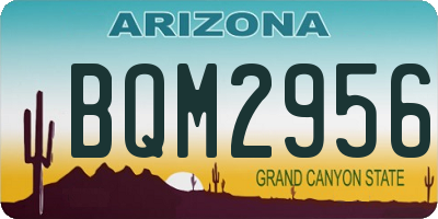 AZ license plate BQM2956