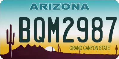 AZ license plate BQM2987