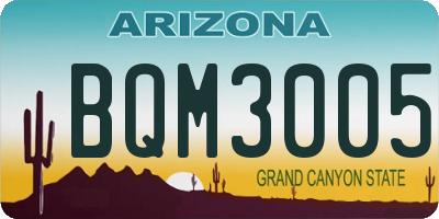 AZ license plate BQM3005