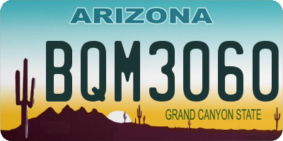 AZ license plate BQM3060