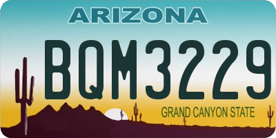 AZ license plate BQM3229