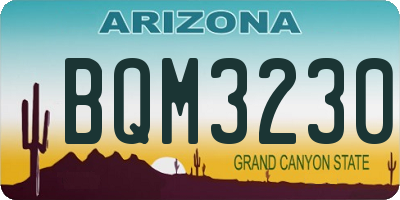 AZ license plate BQM3230