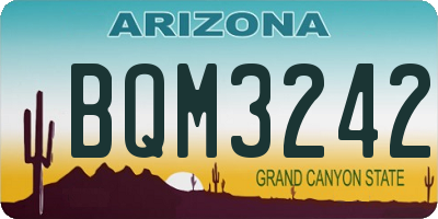 AZ license plate BQM3242
