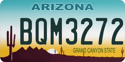 AZ license plate BQM3272