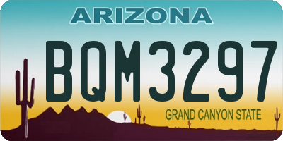 AZ license plate BQM3297
