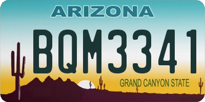 AZ license plate BQM3341