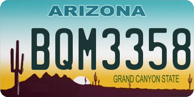 AZ license plate BQM3358